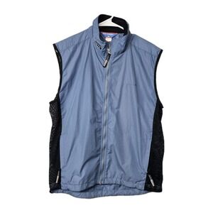 illuminite Reflective Vest Men's L Running Jogging  Biking Full Zip Pockets Blue